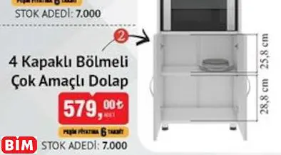 4 KAPAKLI BÖLMELİ ÇOK AMAÇLI DOLAP